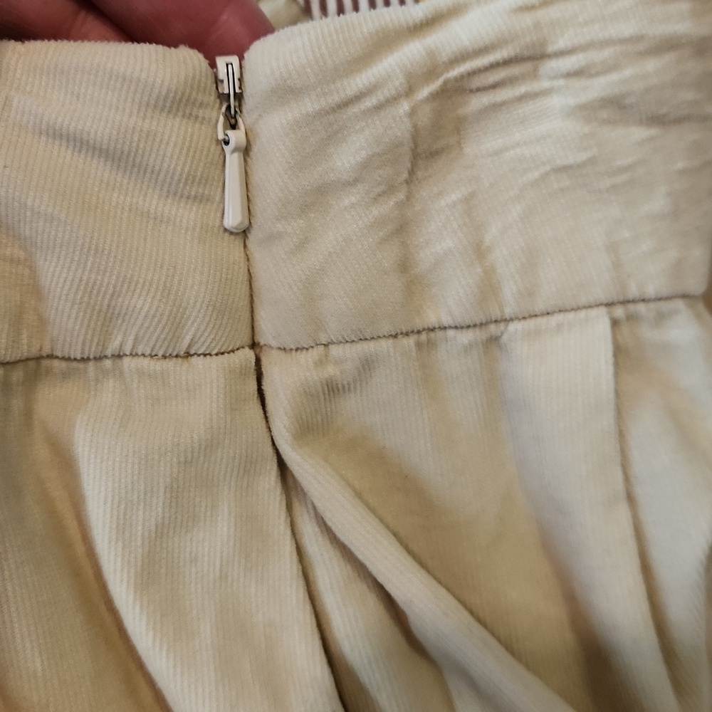Anthropologie Maeve Effortless Cream Pull On Corduroy Skirt - Picture 3 of 4